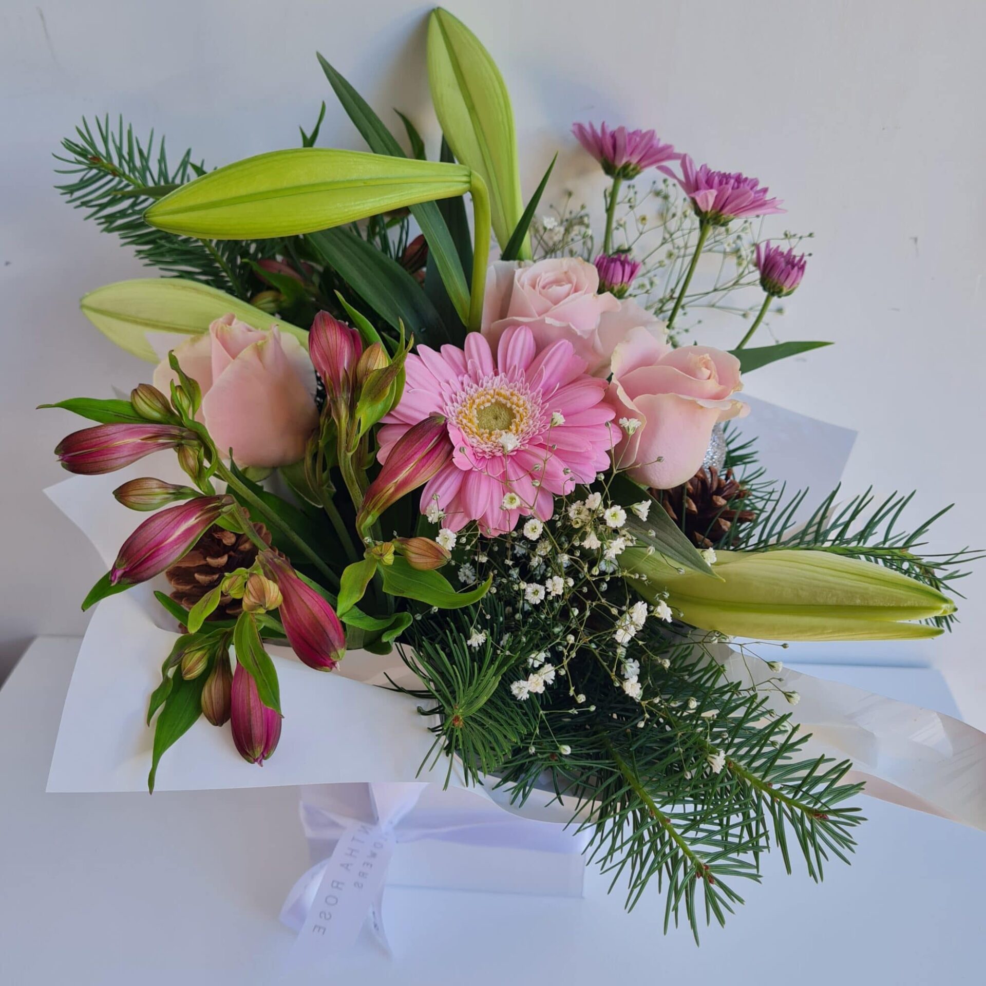 Christmas box blooms in Pink