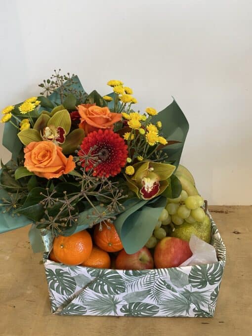 Flower + Fruit Basket - Samantha Rose Flowers | Ashburton Florist NZ